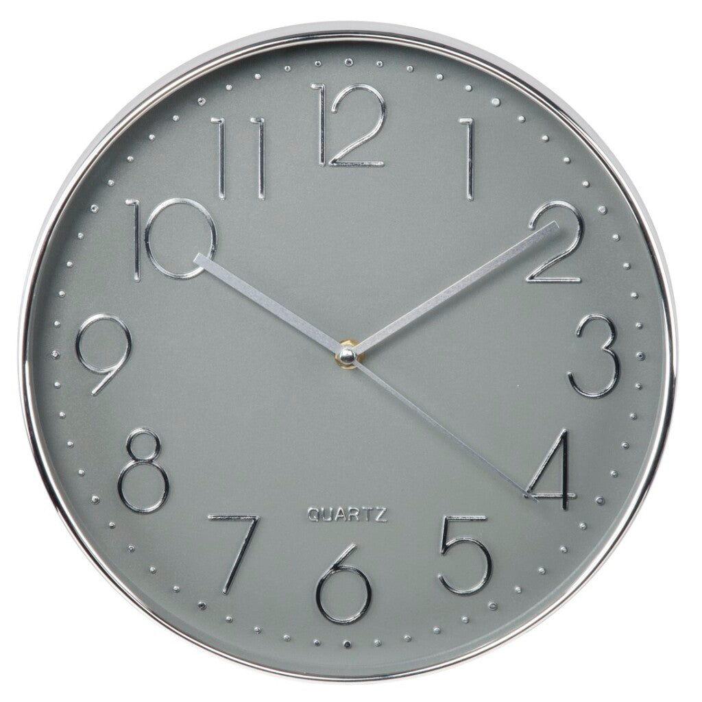 Hama Wall Clock Elegance Ø 30 cm braccio audio argento grigio