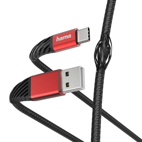 Hama oplaad- gegevenskabel extreme usb-a - usb-c 1,5 m zwart rood