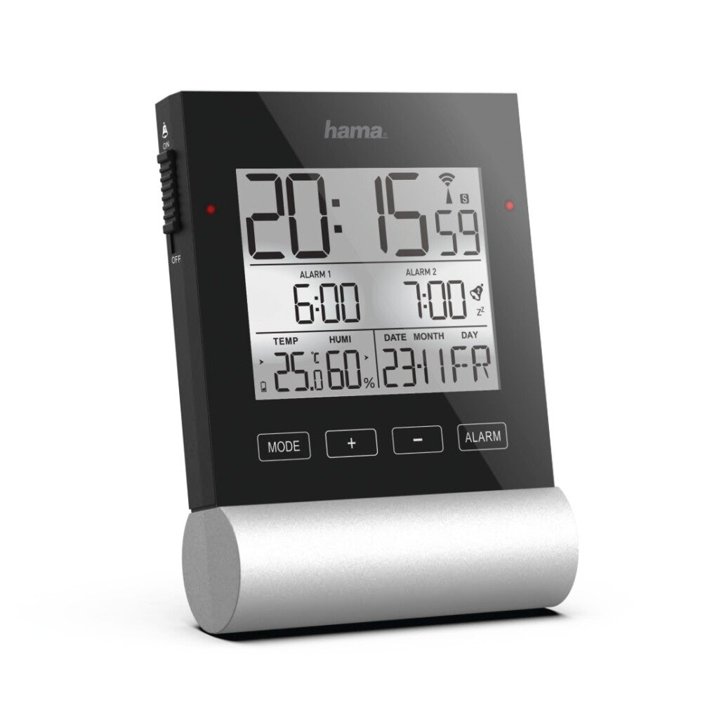 Hama Radio -Driven Alarm clock Black Line Black