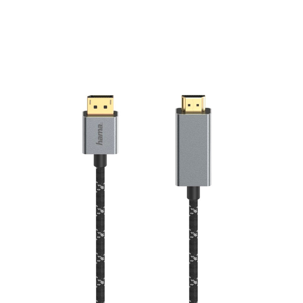 Hama video cable DisplayPort-St. - HDMI Trade; -st. Ultra-HD 4K@60HZ Alu 1.50 m