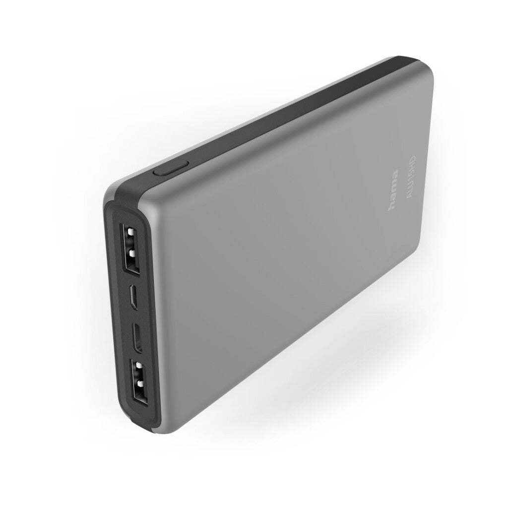 Hama Power Pack ALU15HD 15000MAH 3 Wyjścia: 1x USB-C 2X USB-A Silver