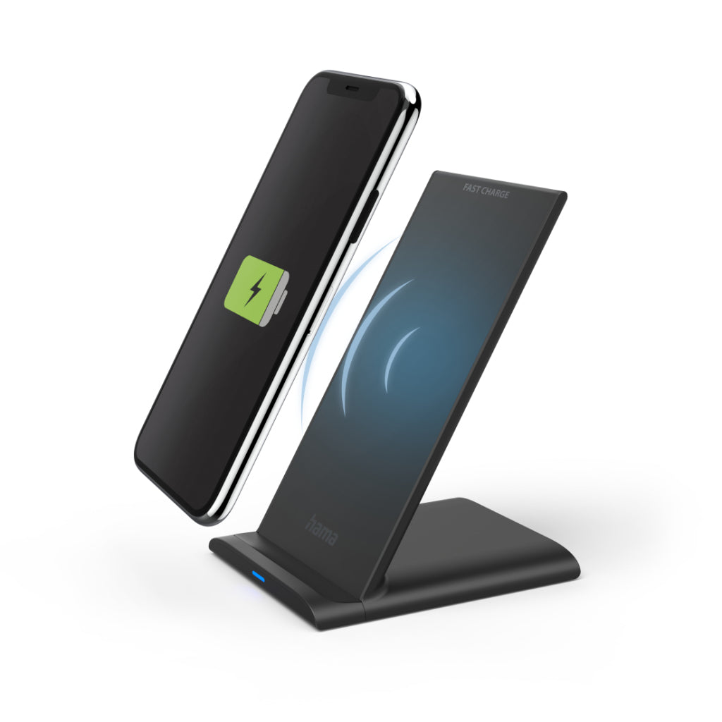 Hama wireless charger qi-fc10s 10 w draadloze smartphone-oplaadpad zwart