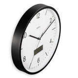 Hama dcf wandklok lanzarote tikt niet + thermometer en hygrometer 35 cm zwart wit