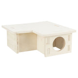 Trixie knaagdierenhuis 3 kamers 30x12x30 cm hout