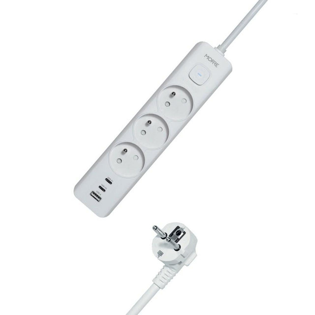 Morre power strip 3g usb, 2xusb-c,1,5m