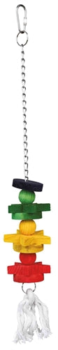 Trixie Bird Toys on Chain with Rope Wood Multi -colorato