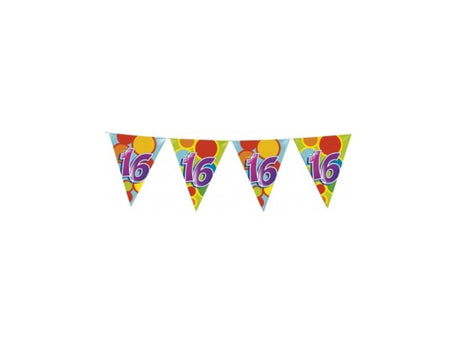 Haza vlaggenlijn 10mtr cijfers 16 jaar pak a 5 stuks