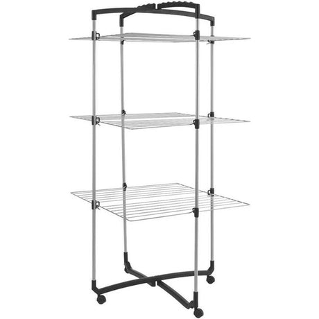 Metaltex tomado - droogtoren faro - 28 meter drooglengte - op wielen - 3 etages - zilvergrijs
