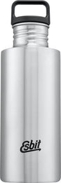 Esbit sculptor waterfles - 750ml - zilver - rvs drinkfles - lusdop
