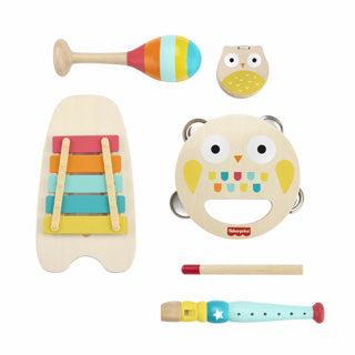 Mattel fisher price houten speelgoed muziek instrumenten cadeau set