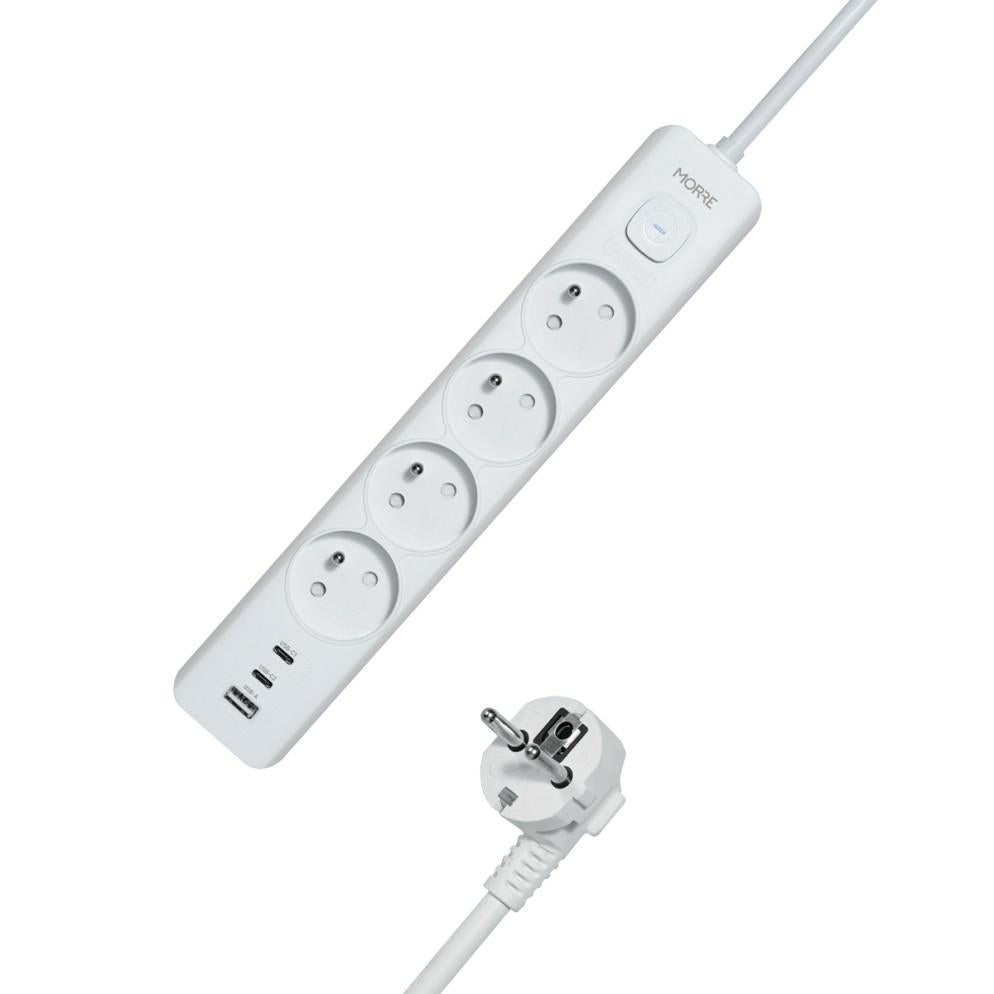 Morre power strip 4g usb, 2xusb-c,1,5m