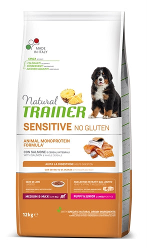 Natural Trainer Dog Puppy Junior Medium Maxi Sensitive Salmon