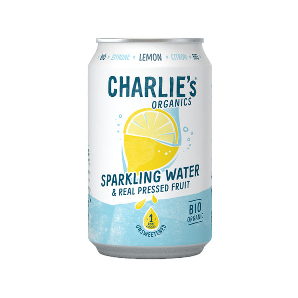 Charlie's organics sparkling water lemon bio blik (12x 33 cl)