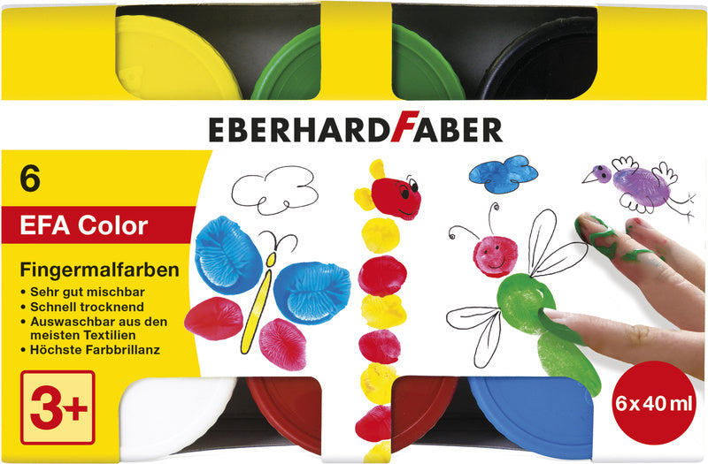 Eberhard Faber Eberhard Faber EF-578606 Vernice per dita 6 Colori 6x40ml