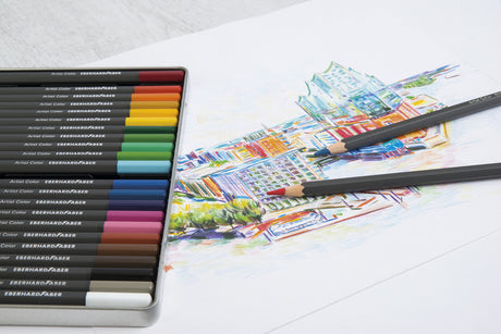 Eberhard faber ef-516124 kleurpotloden metaaletui a 24 stuks
