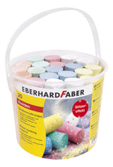Eberhard faber stoepkrijt - 20 stuks - in emmer - glitterkleur - ef-526520