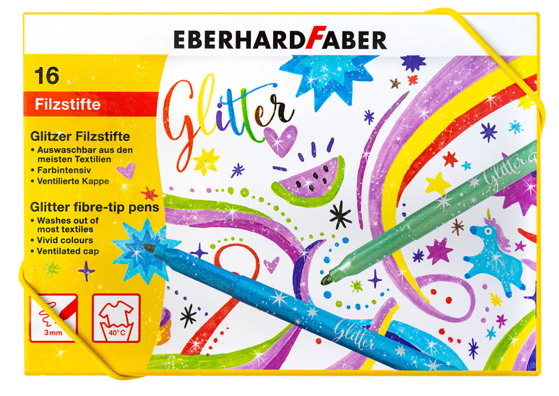 Eberhard Faber EF-551016 Felt-tip pens Glitter box 16 colors