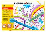 Eberhard faber viltstiften - glitter - doos 16 kleuren - uitwasbaar - ef-551016