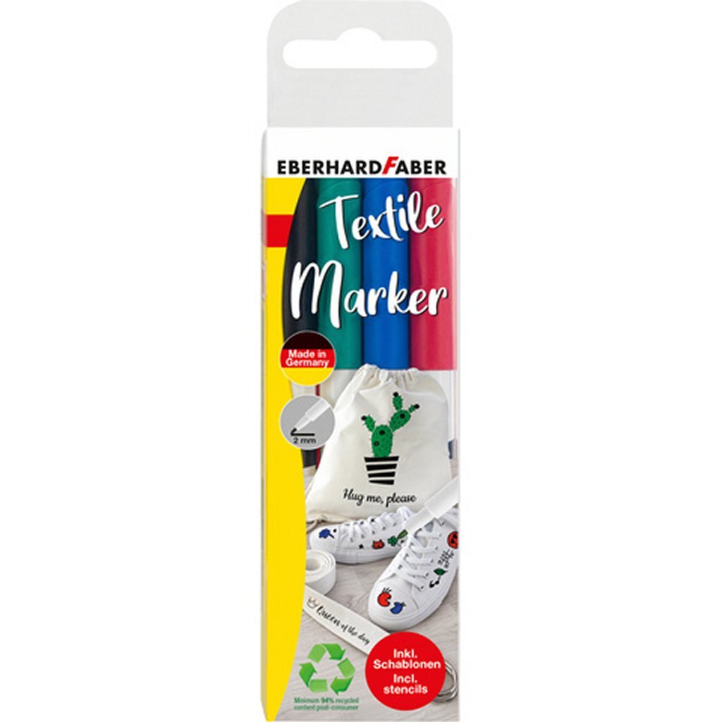 Eberhard Faber Eberhard Faber EF-578204 Marker textile 4 pièces + modèles