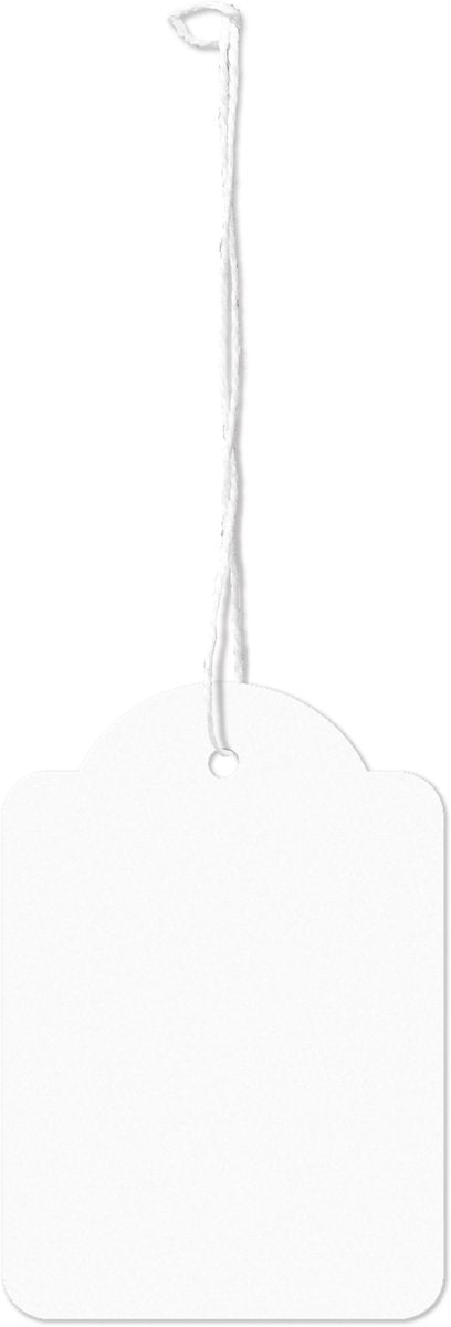 Kangaro draadetiketten - 45x65mm - wit - doos a 250 stuks - prijskaartjes met koord - k-700107