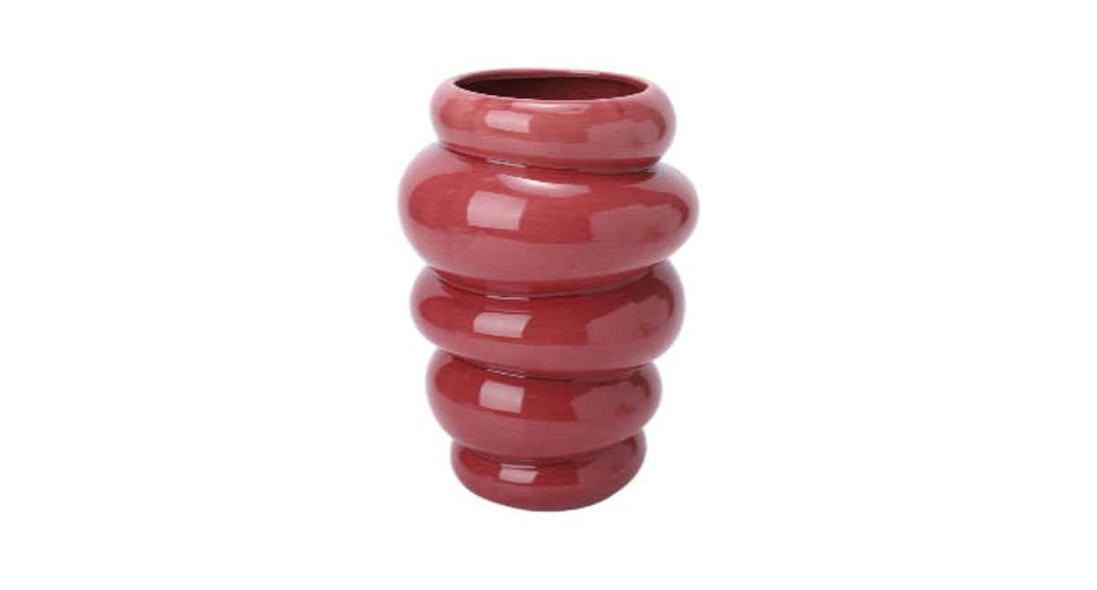 Vase lagos d12 h17cm burgundy