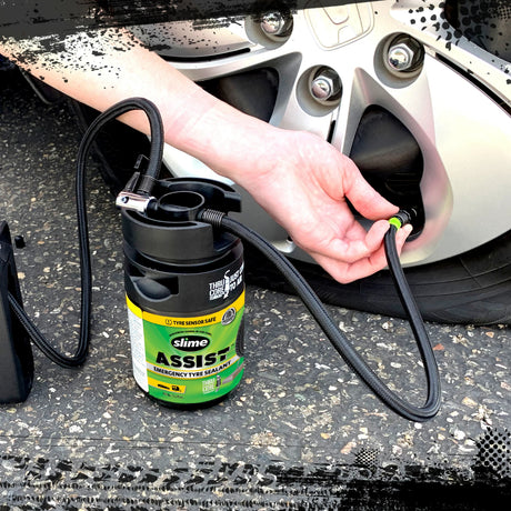 Slime assist noodafdichtmiddel voor banden 450 ml navulling smart repair plus set