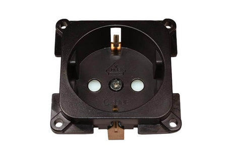 C-line wandcontactdoos camper en caravan 230 volt bruin
