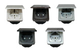 C-line wandcontactdoos met opal afdekraam met klapdeksel wit