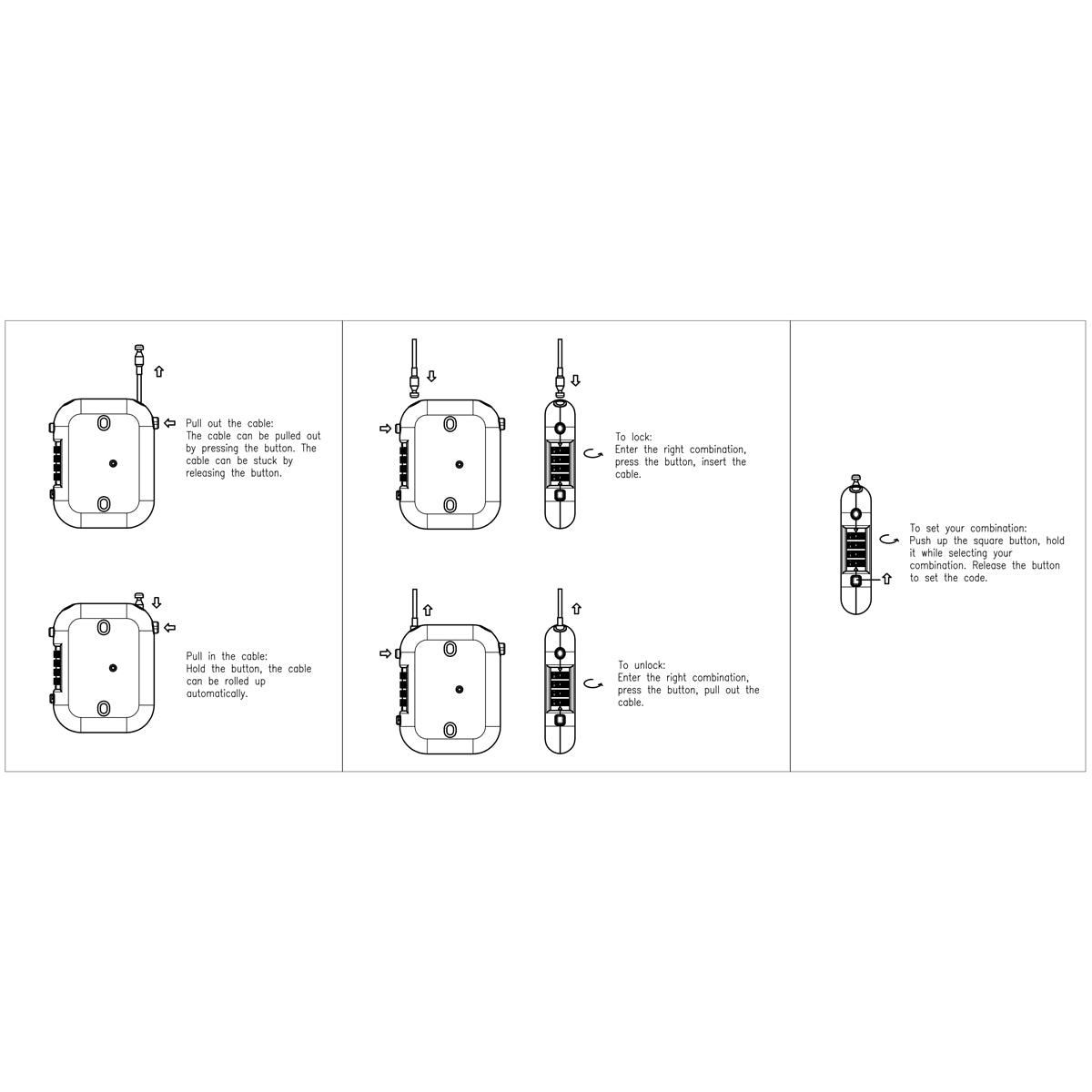 Lynx multifunctioneel kabelslot helmslot pinix