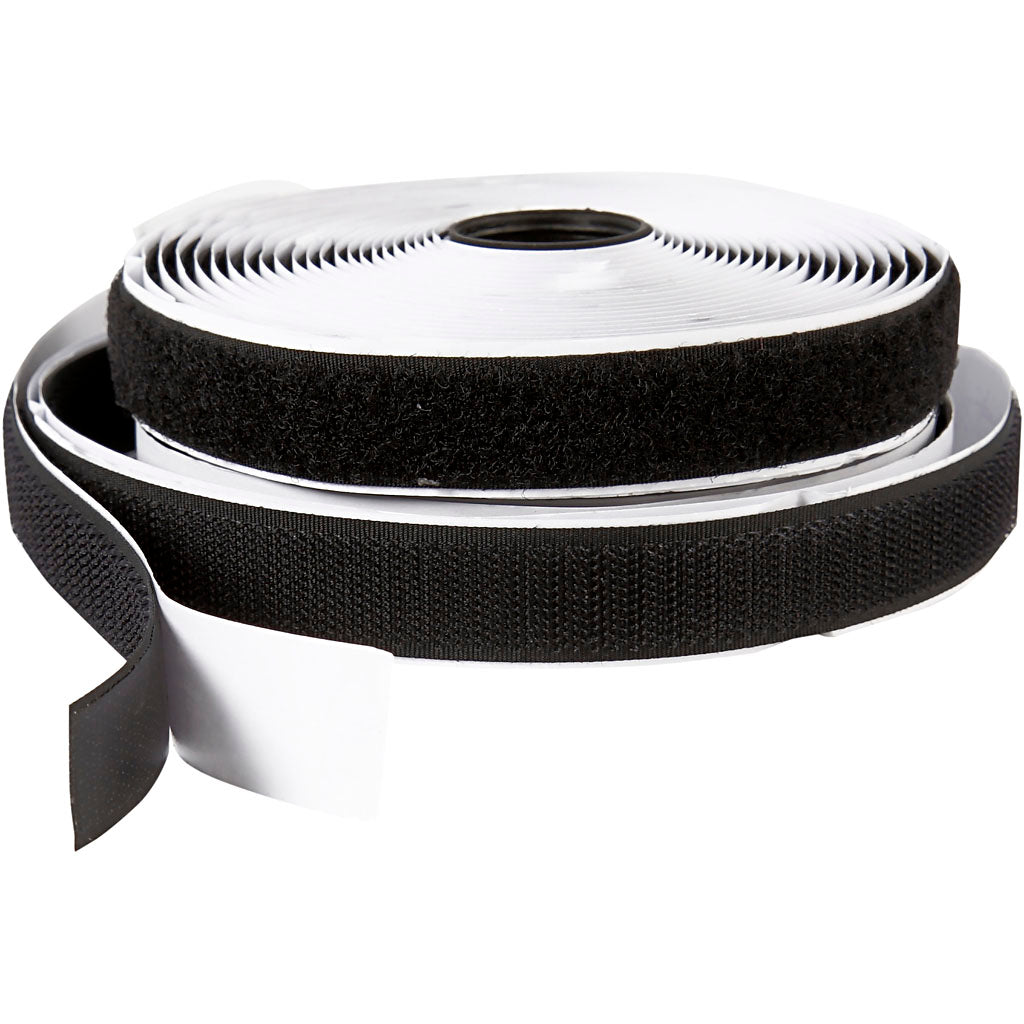 Creotime http: www.cchobby.nl klitteband-haak-en-lussluiting-zelfklevend-b-20-mm-zwart-5-m-1-rol
