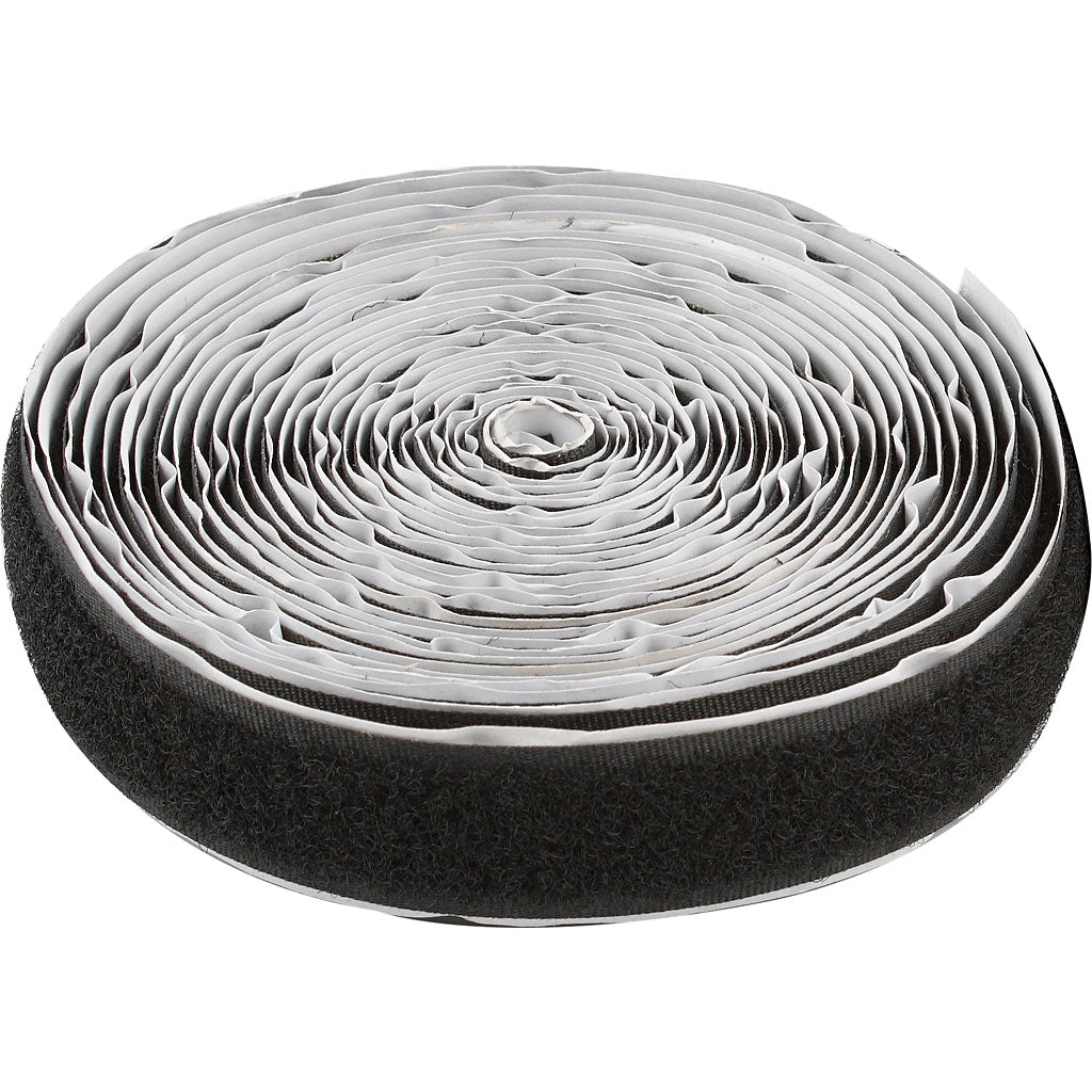 Creotime http: www.cchobby.nl klitteband-haak-en-lussluiting-zelfklevend-b-20-mm-zwart-5-m-1-rol