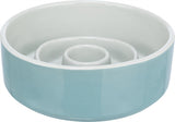 Trixie voerbak slowfeeding keramiek grijs blauw