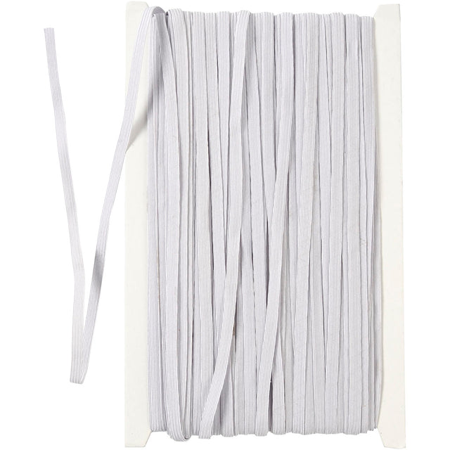 Creativ Company Elastisch lint B: 6 mm wit 50 m 1 rol