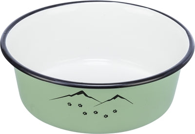 Trixie Food Bowl Trinkkasten Emaille Edelstahlgrün