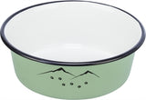 Trixie voerbak drinkbak emaille rvs groen