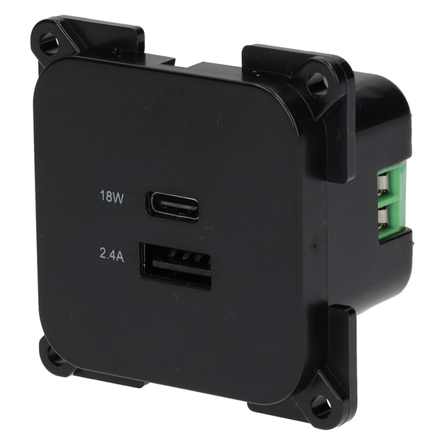 C-line usb laadcontactdoos met usb-a en usb-c - ece r10 - zwart