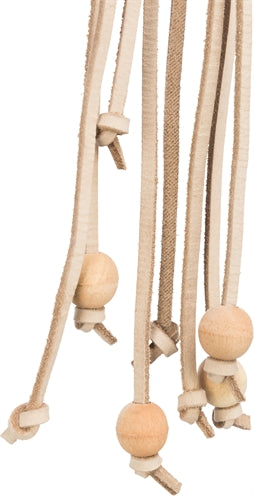 Trixie Toy Laces in pelle con perle di legno Naturel