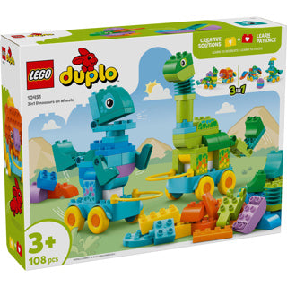 Lego ® duplo® stad 3-in-1 dinosaurussen op wielen - 10451