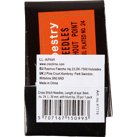 Creativ company http: www.cchobby.nl borduurnaalden-lengte-van-het-oog-6-mm-afm-24-l-36-mm-zonder-punt-25-stuk-1-doos