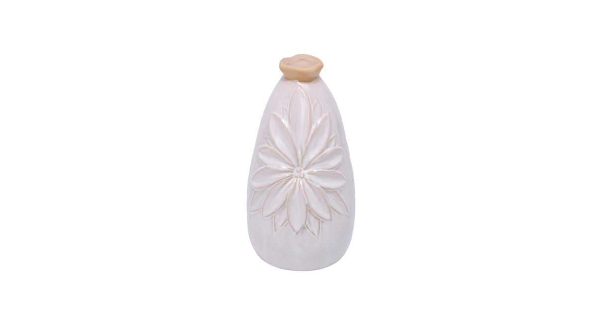 Vase ceramic kallimasia 10x9x16cm brown white