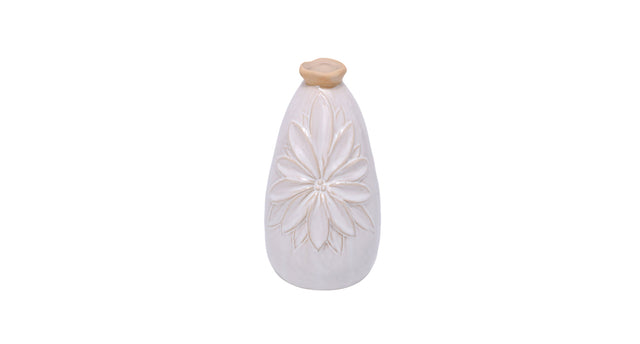 Vase ceramic kallimasia 10x9x16cm brown white