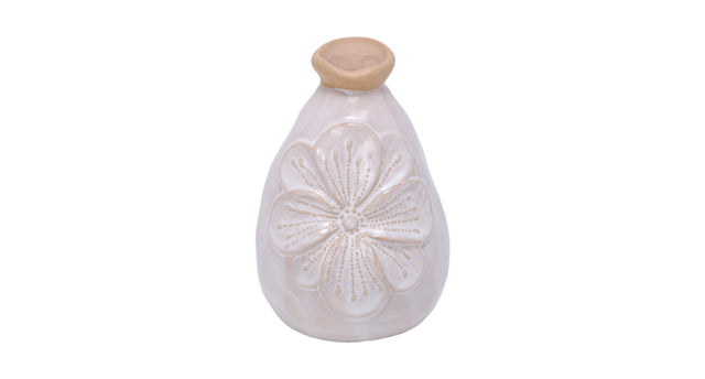 Vase ceramic kallimasia d8 h11cm brown white