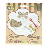 Borduursetje hout - incl. 3 kleuren garen en naald