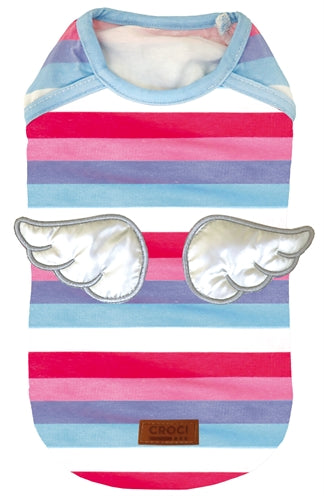 Croci T-shirt Dog Top Wings Striped