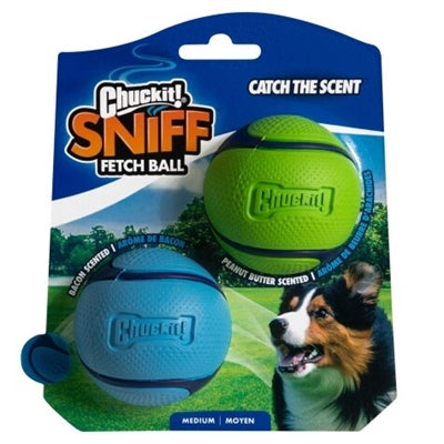 Chuckit Sniff Fetch Ball Combo Combo de mantequilla de maní Bacon