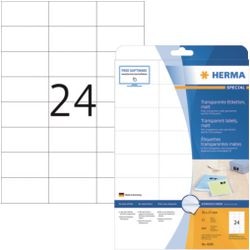 Merkloos sans marque herma transp. etiketten 70x37 25 vel din a4 600 stuks 4685