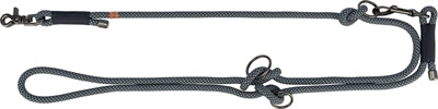 Trixie soft rope dog leash adjustable black gray