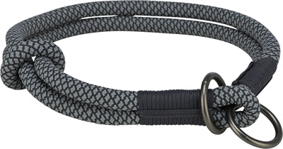 Trixie halsband hond soft half-slip zwart grijs
