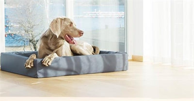 Bia lit artificiel en cuir couverture de chien panier de chien gris