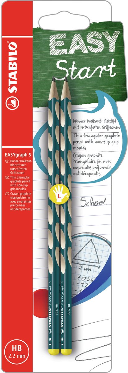 Stabilo easygraph s hb linkshandige grafietpotloden petrol - 2st.